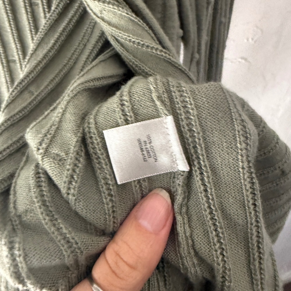 Christopher & Banks Y2k Green Cardigan Ribbed Knit Button Down Preppy Academia L - Picture 8 of 10